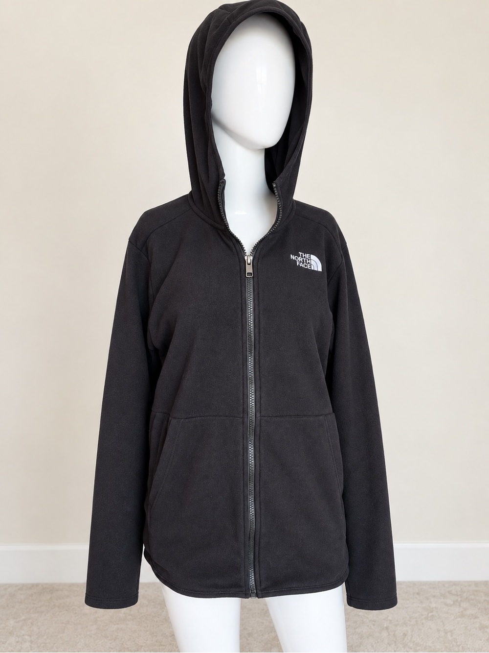 The North Face Black Fleece Zip-Up Hoodie Youth XXL 18/20